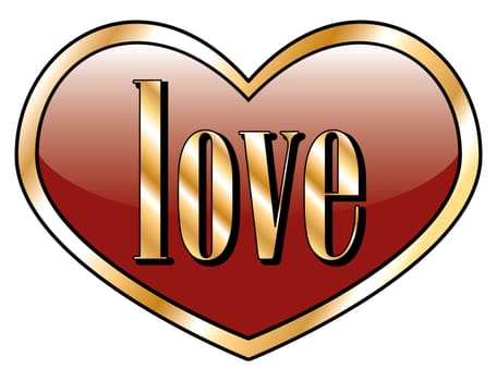Vector Illustration for the country of Love Heart Button.