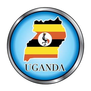 Vector Illustration for the country of Uganda Round Button.