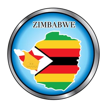 Vector Illustration for the country of Zimbabwe Round Button.
