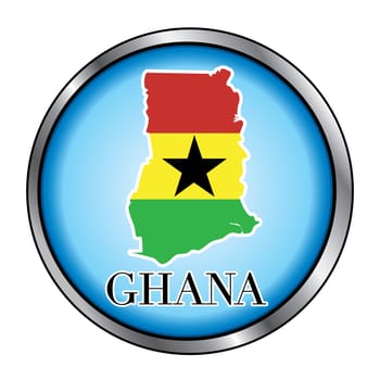 Vector Illustration for the country of Ghana Round Button.