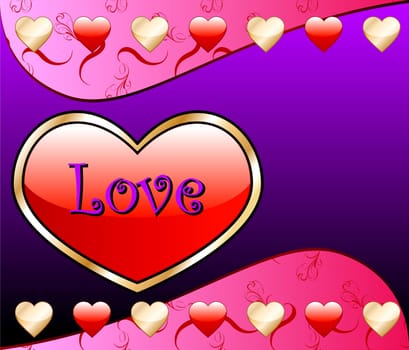 Vector Valentine Background with Love Heart.
