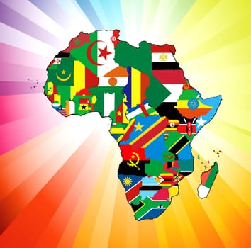 Vector illustration for the continent of Africa. Over 50 countries including several small islands, rivers and lakes not visible unless zoomed in. Very editable if needed.
