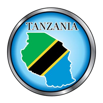 Vector Illustration for the country of Tanzania Round Button.