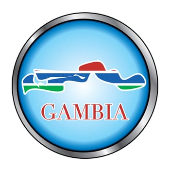 Vector Illustration for the country of Gambia Round Button.