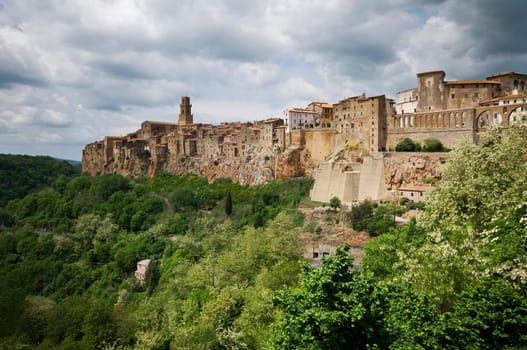 Pitigliano, rural village in Tuscany built on the rocks