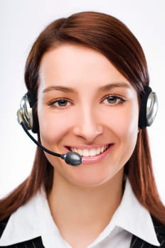 Business customer services agent close up shoot