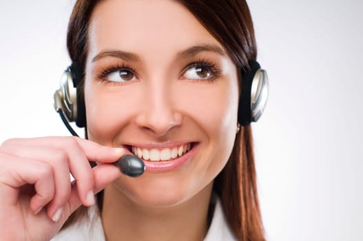 Business customer services agent close up shoot