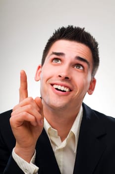 young business man having idea close up shoot