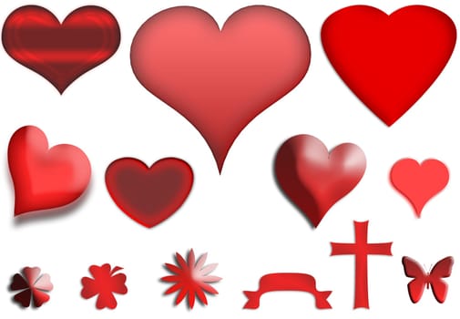 red hearts graphic