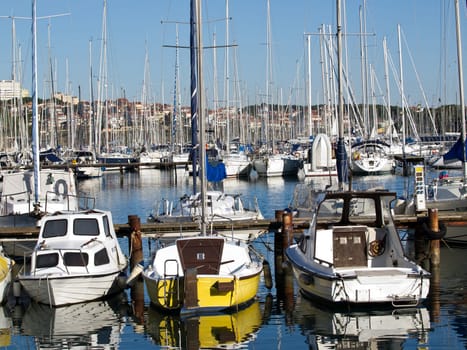 boats safely left in a port