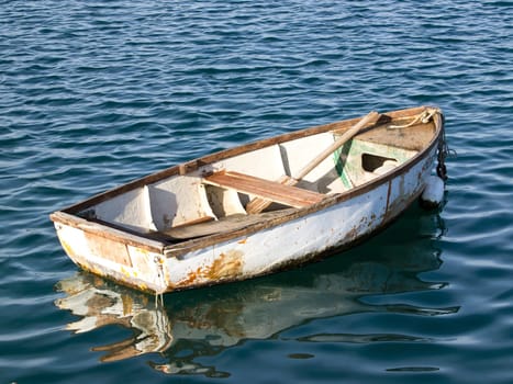 old wooden boat on the sea
