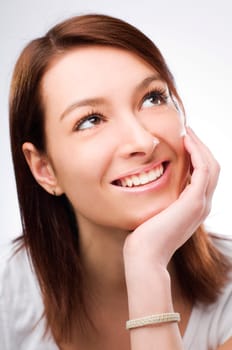 Young brunette woman portrait close up shoot
