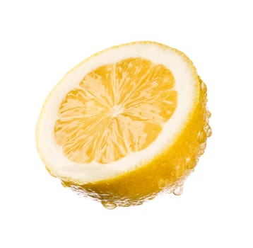 half of fresh lemon isolated close up shoot