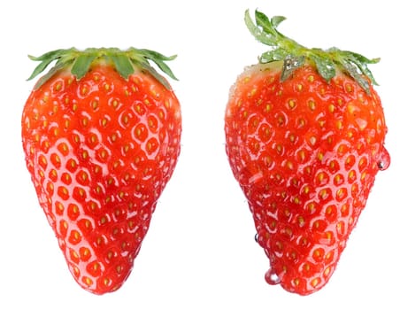 Strawberries on white background - close up shoot