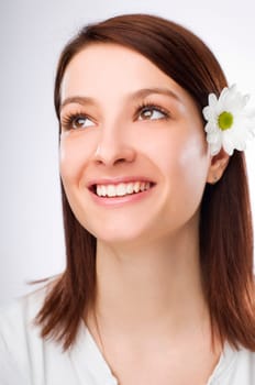 Young brunette woman portrait close up shoot