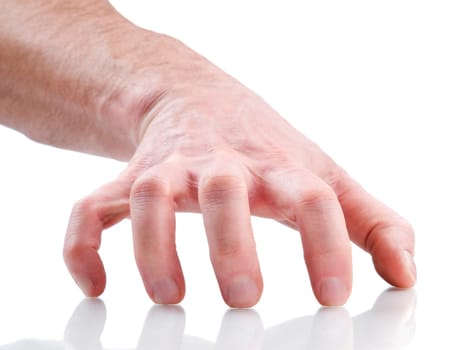 Hand Gesture - horror, isolated on white