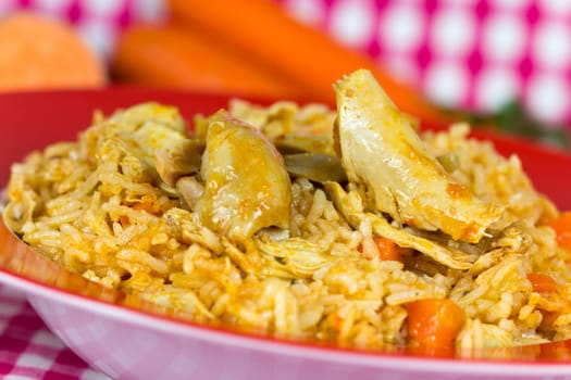 Pilaf - Risotto with meat and curry