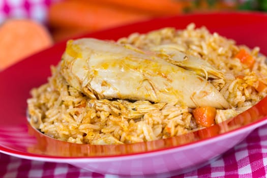 Pilaf - Risotto with meat and curry