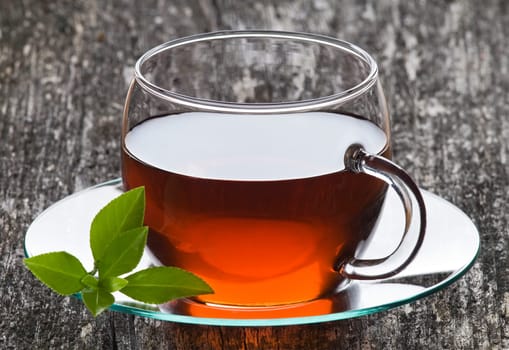 Cup of fruit tea close up shoot