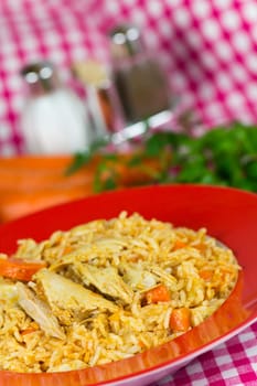 Pilaf - Risotto with meat and curry