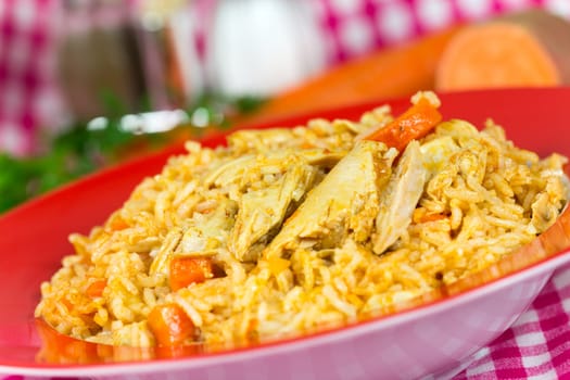 Pilaf - Risotto with meat and curry