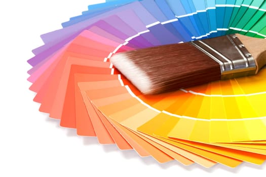 paint brush with paint swatches