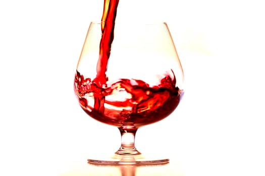 Detail of the wine glass - pouring wine