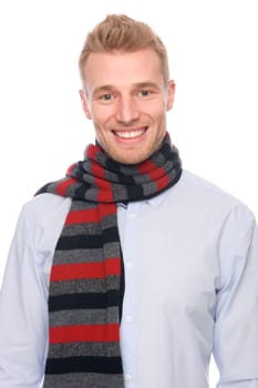 Studio shot of a young man with a scarf