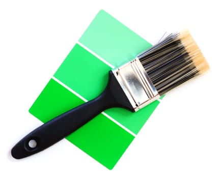paint brush with paint swatches