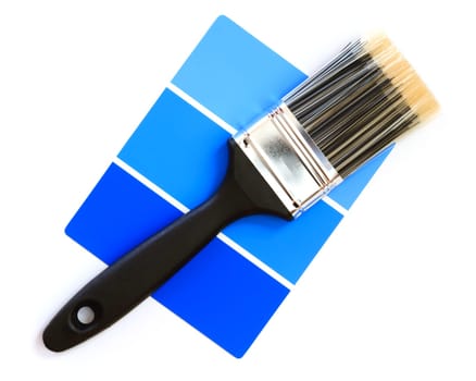 paint brush with paint swatches