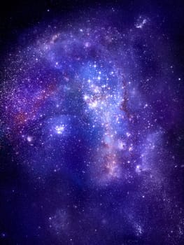 bright nebula gas cloud in deep outer space