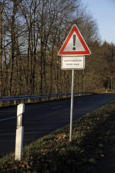 Agricultural traffic crosses