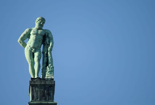 The Hercules copper statue in the Bergpark Kassel Wilhelmshöhe