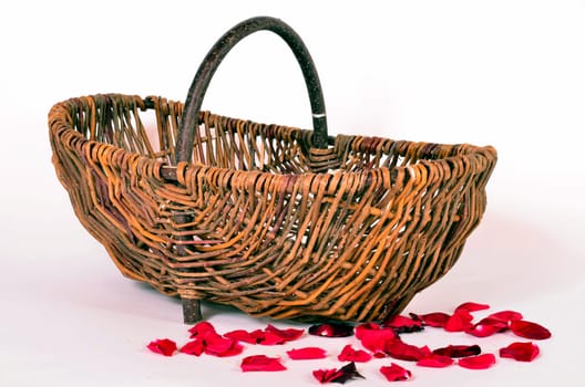 a basket of roses