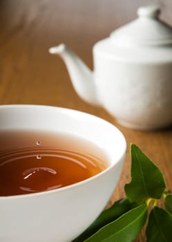 Cup of green tea close up shoot