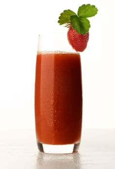fresh strawberry juice isolated on white close up