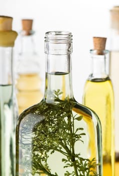 herbs soaked in home made brandy close up