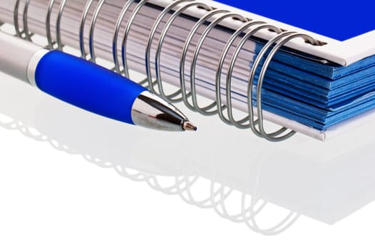Pencil with a notebook. A close up