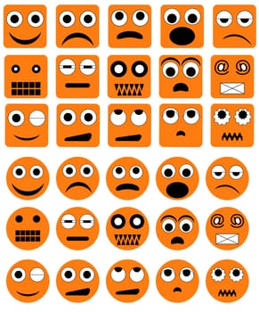 Set of the various emotion icons
