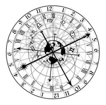 Illustration of the astronomical clock