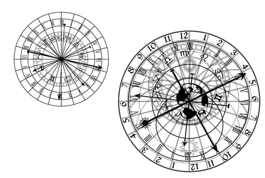 Illustration of the astronomical clock