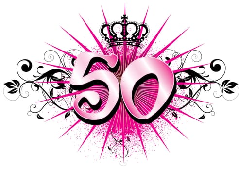 Vector Illustration for Special Birthdays Anniversaries and Occasions. Great for t-shirt or cards.