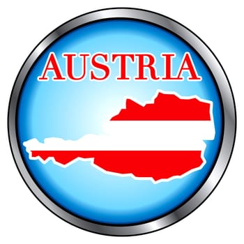 Vector Illustration for Austria, Round Button.