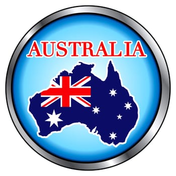 Vector Illustration for the country of Australia, Round Button.