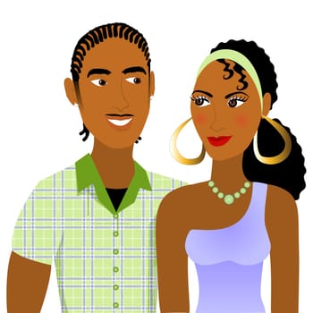 Vector Illustration of a Couple in love.