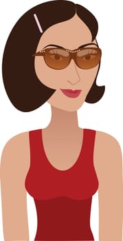 Vector of Brunette with sunglasses Avatar. See others in this series.