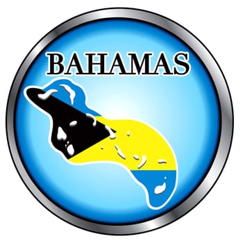 Vector Illustration for the Bahamas, Round Button.