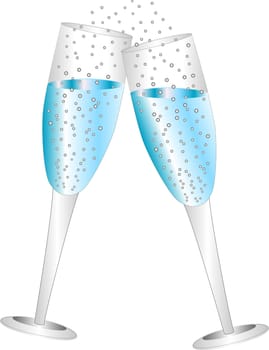 Vector Illustration of Champagne Glasses toasting.