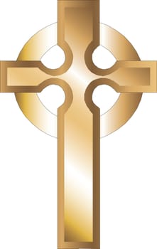 Church Icons Vector, Illustration of Gold Roman Cross.