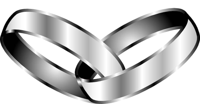 Vector Illustration of silver Promise Rings.